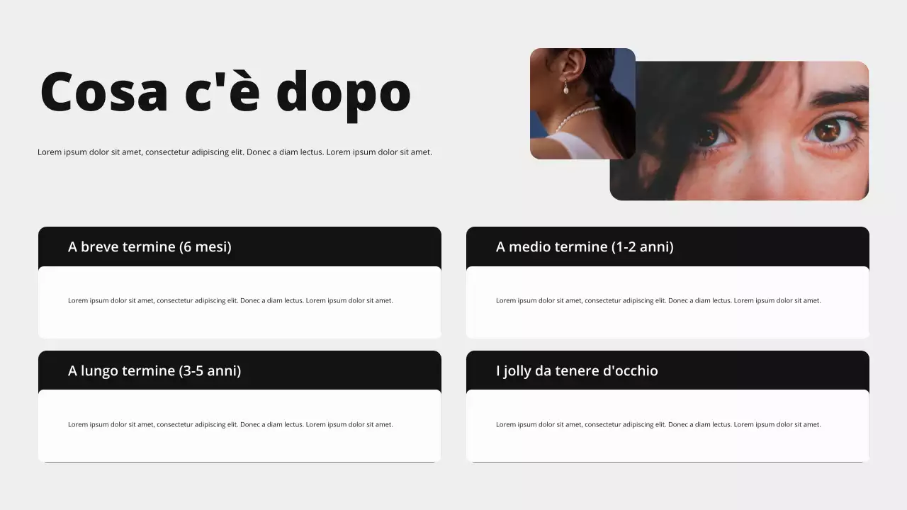 Presentazione della panoramica del mercato moderno in beige e nero