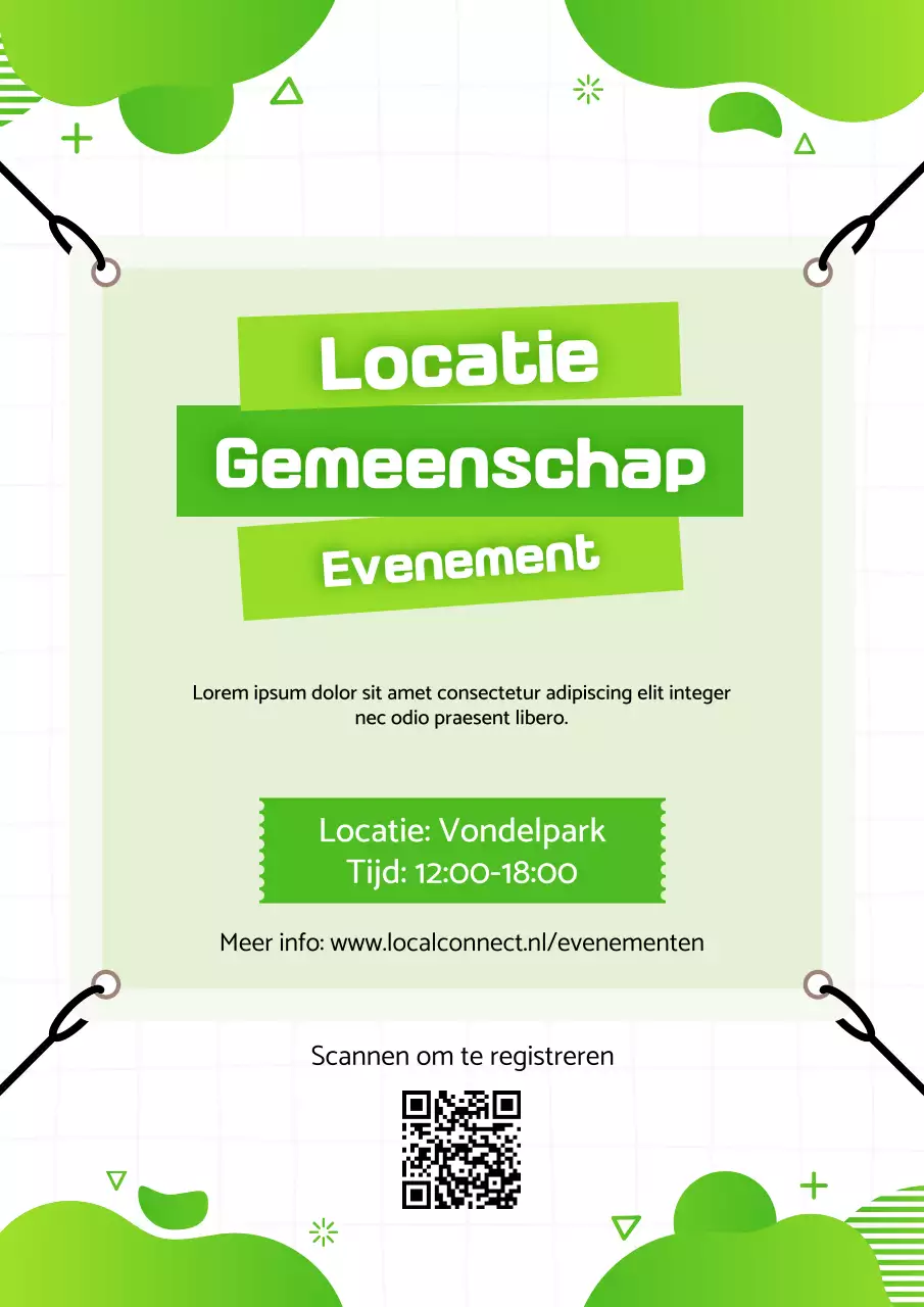 Uitnodigingsposter voor Green Modern Community-evenement