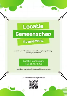 Uitnodigingsposter voor Green Modern Community-evenement