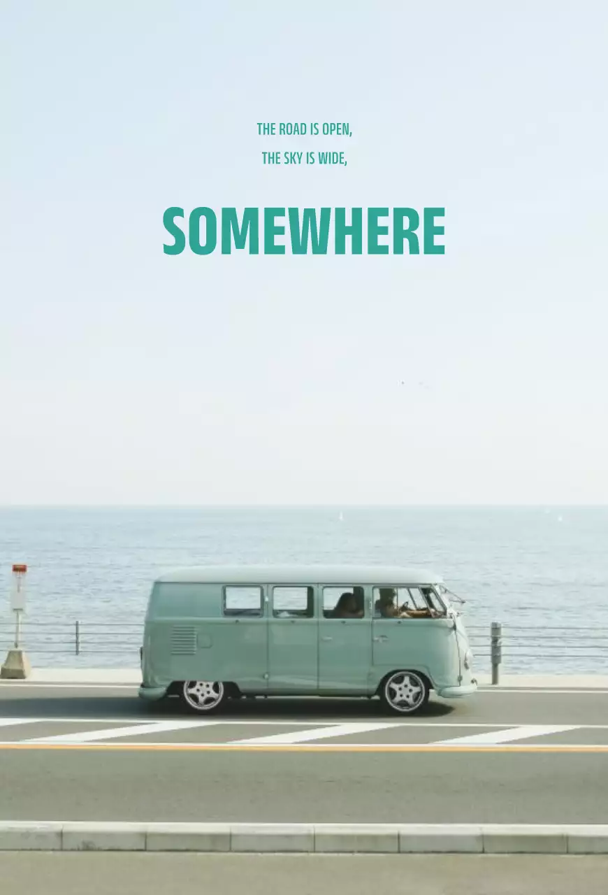 민트 빈티지 여행 포스터