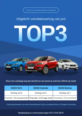 Blauwe moderne auto promotie