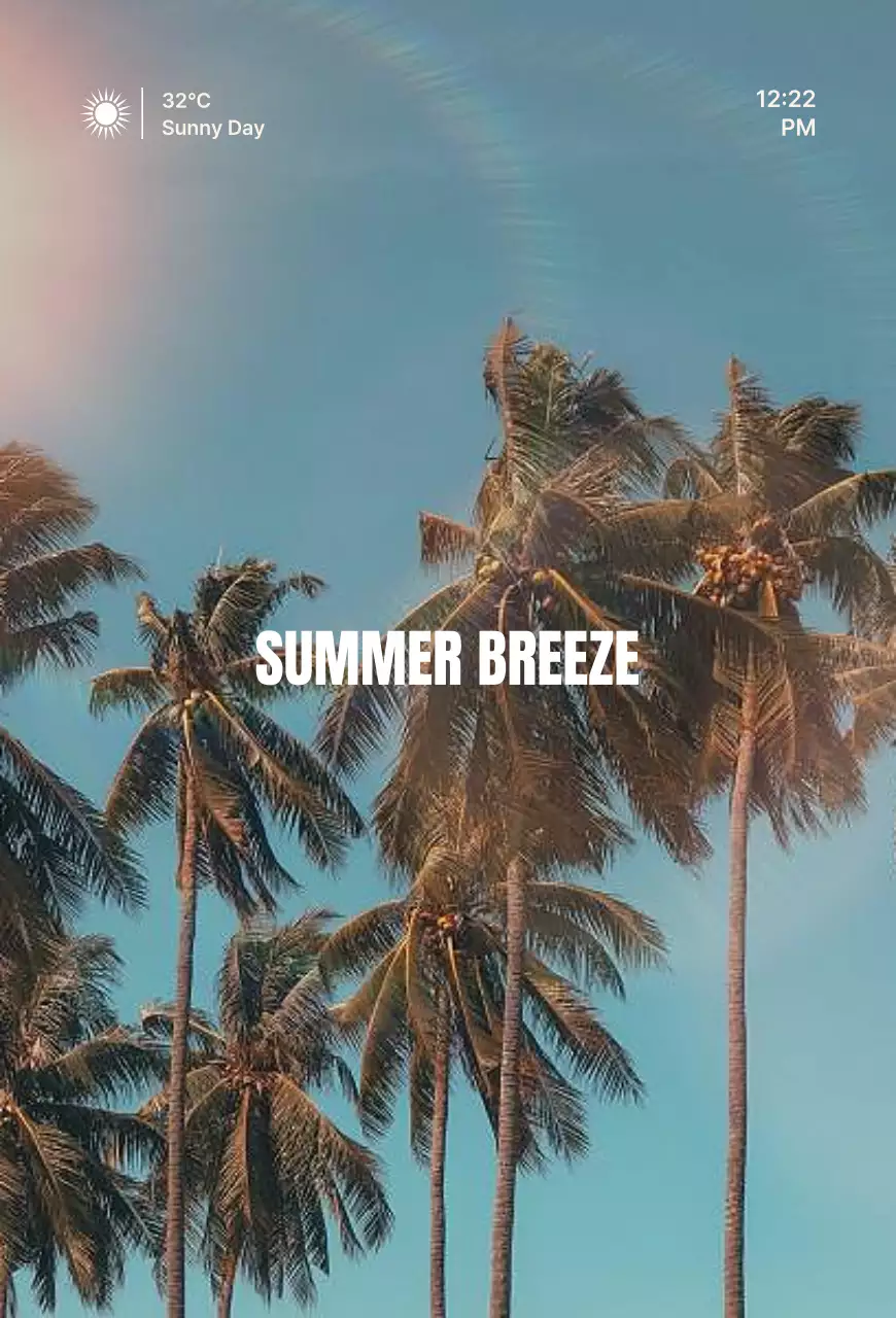 하늘색 트로피칼 여름 포스터