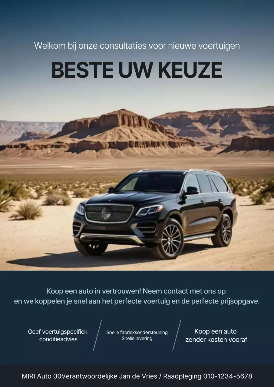 Zwarte moderne auto-advertentiepromotie