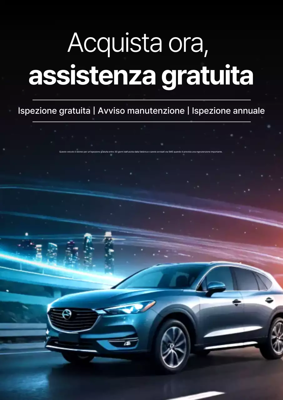 Pubblicità gratuita per eventi per un semplice servizio post-vendita di auto nere e blu
