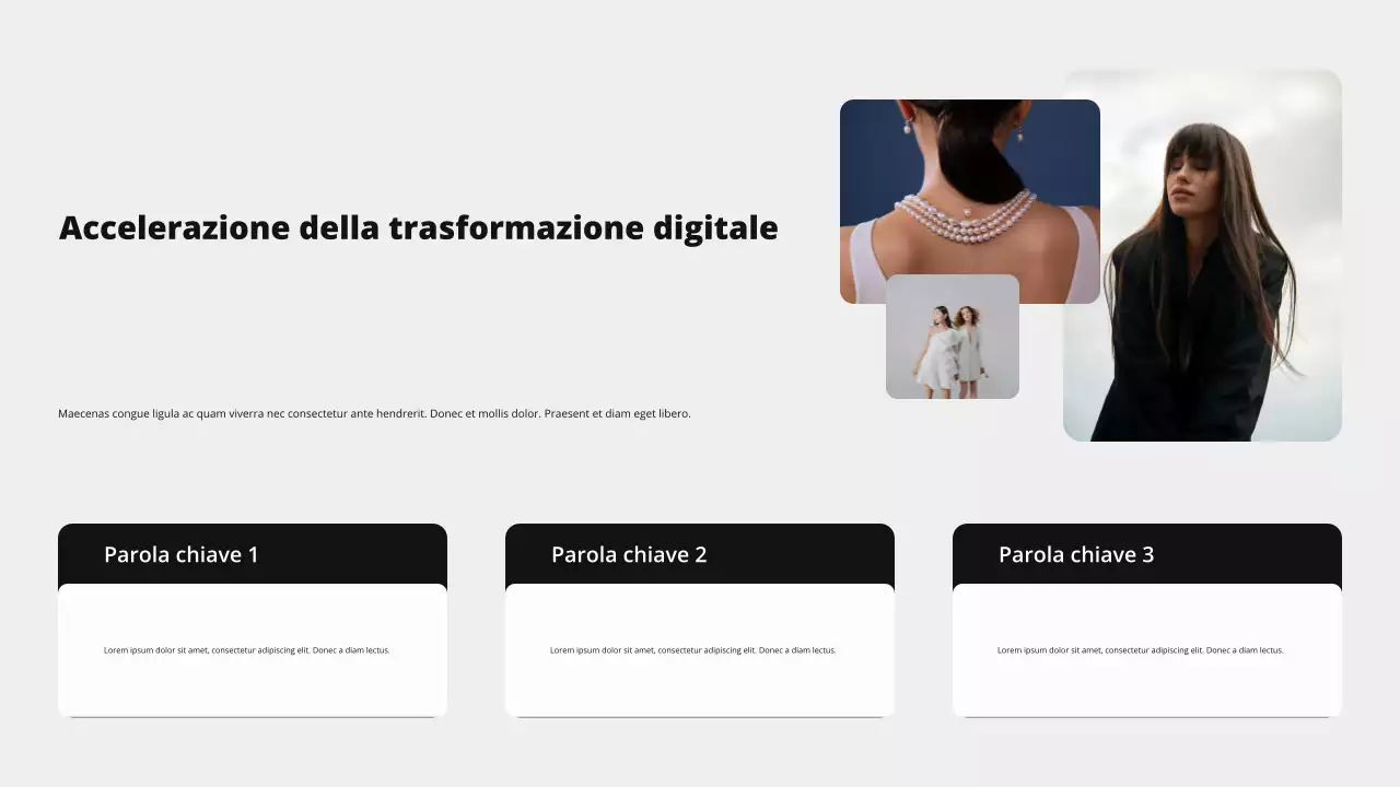 Presentazione della panoramica del mercato moderno in beige e nero