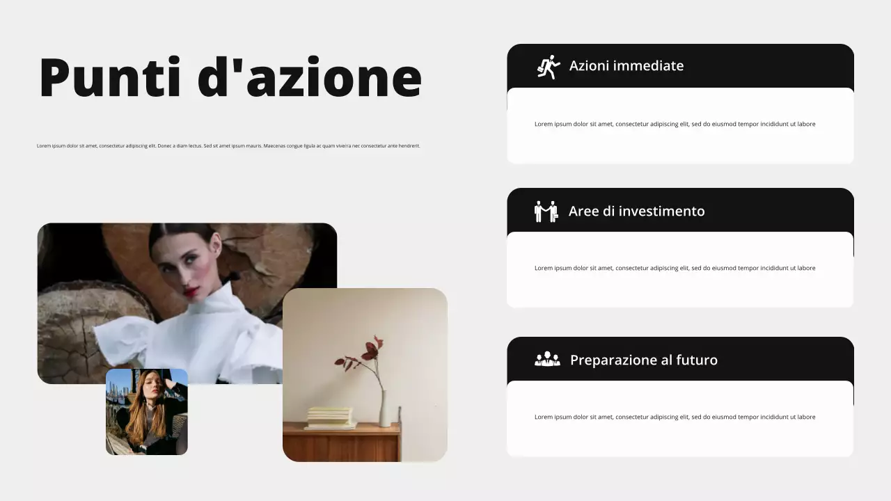 Presentazione della panoramica del mercato moderno in beige e nero