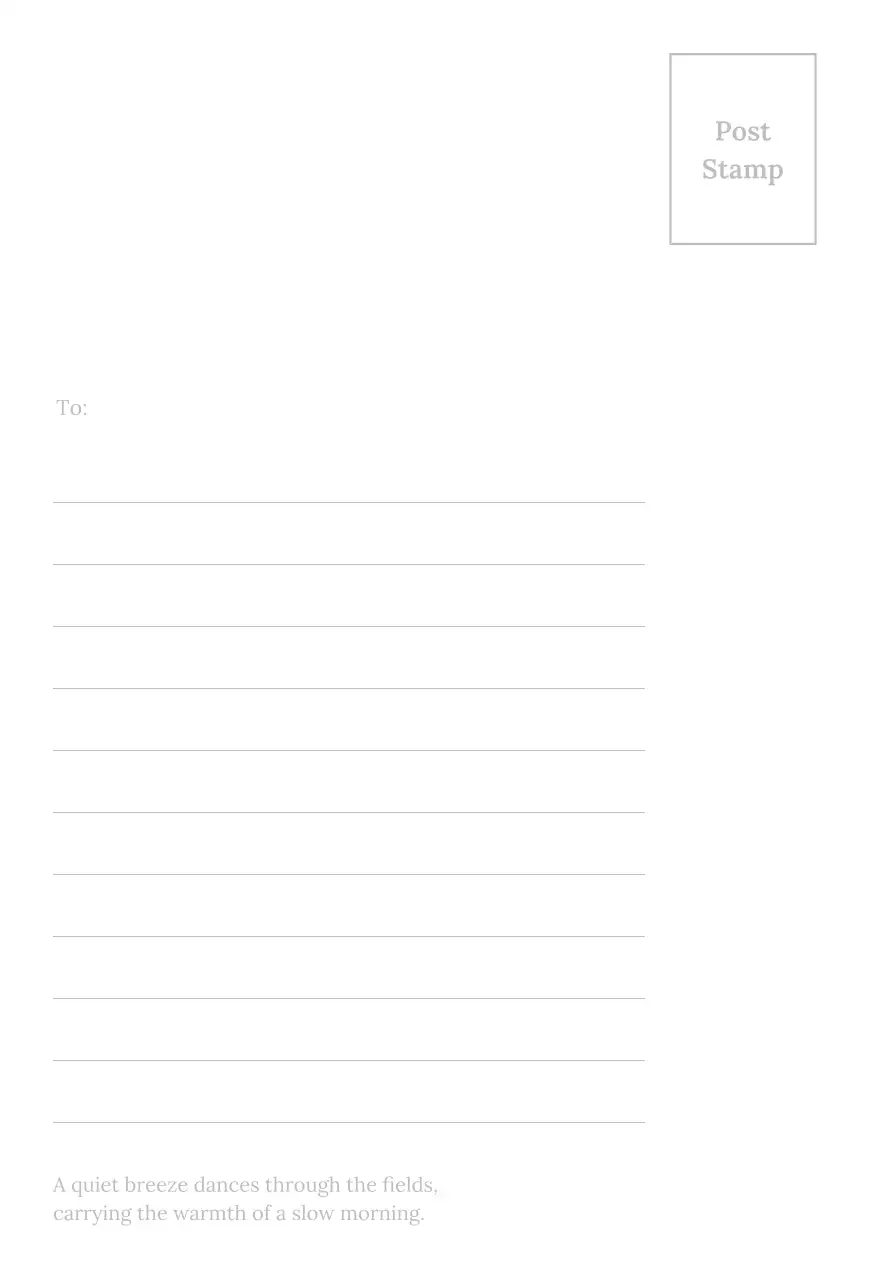 하늘색 빈티지 자연 편지지