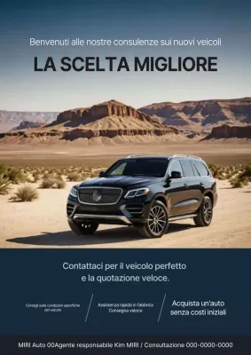 Promozione pubblicitaria di un'auto moderna nera