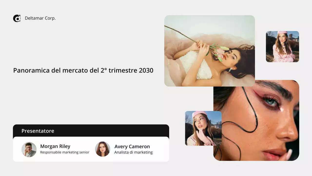 Presentazione della panoramica del mercato moderno in beige e nero