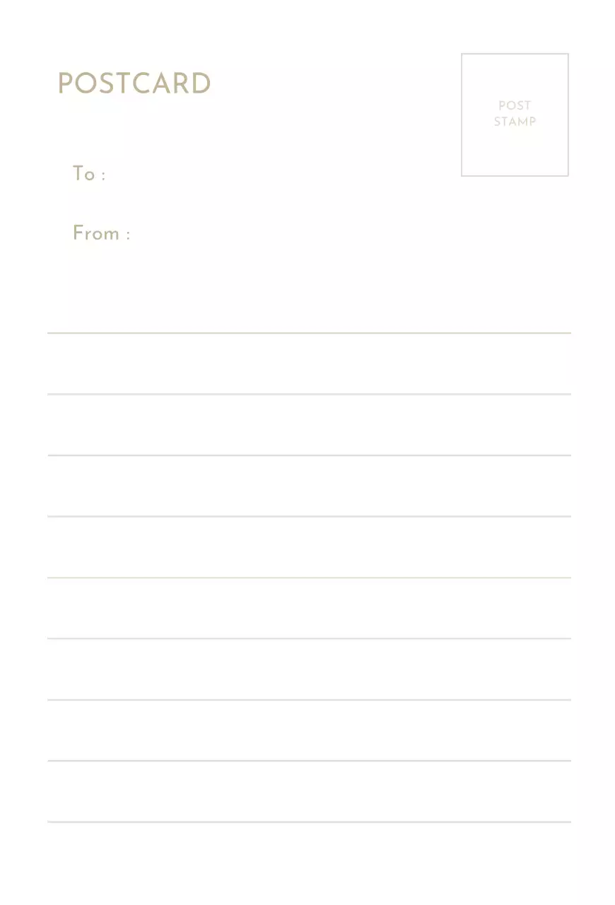 베이지 미니멀 자연 엽서