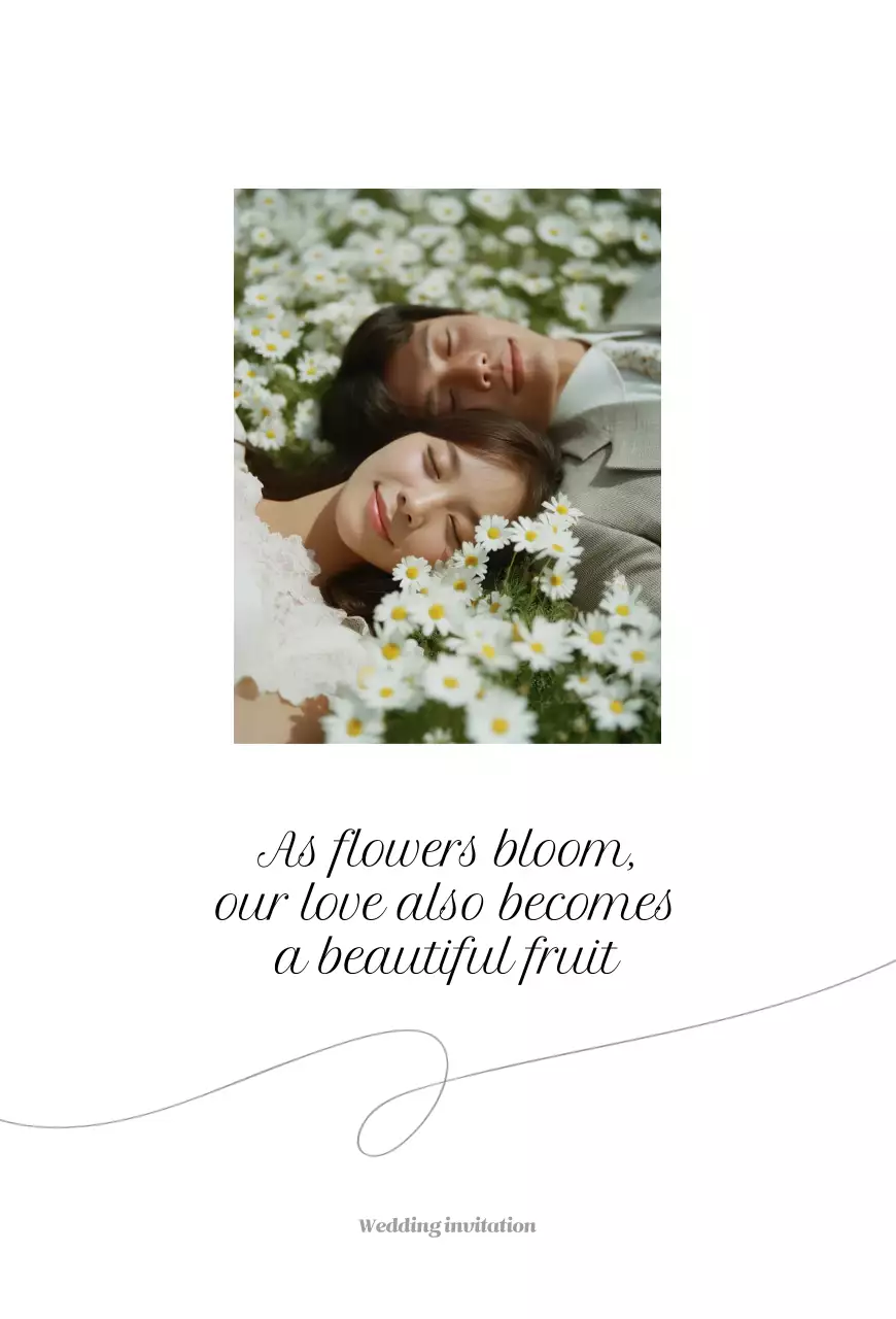 흰색 우아한 결혼 초대장