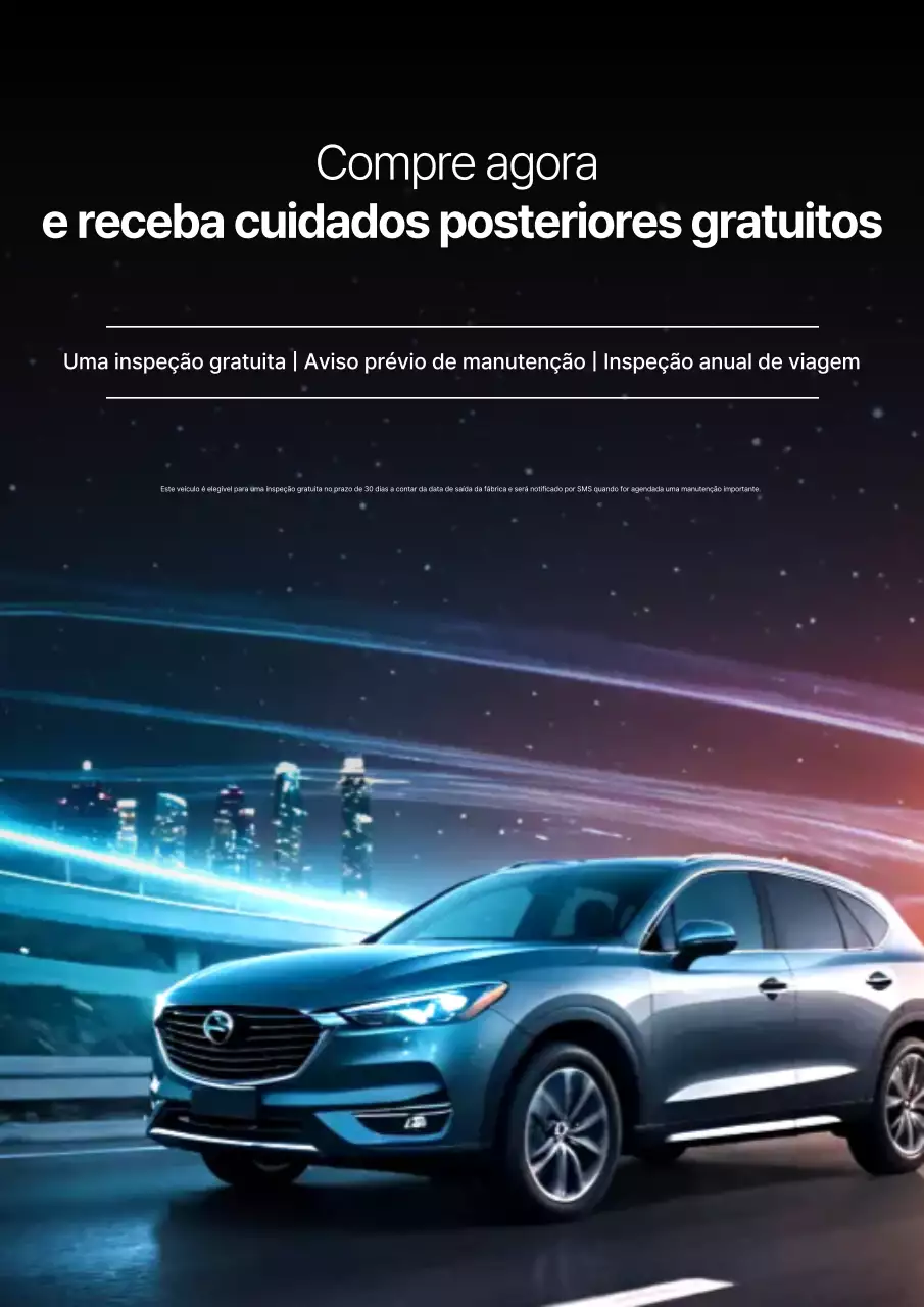 Anúncio de evento gratuito para serviço pós-venda de carros pretos e azuis simples