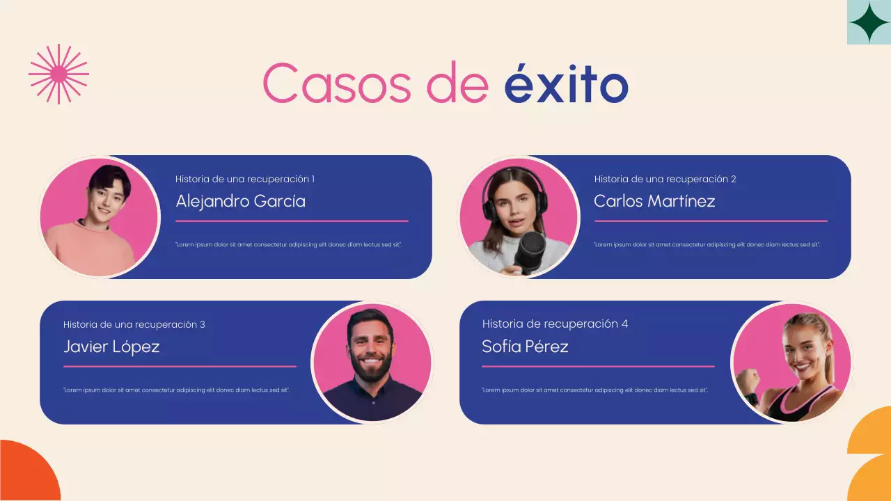 Presentación de promoción de salud y recuperación moderna en beige