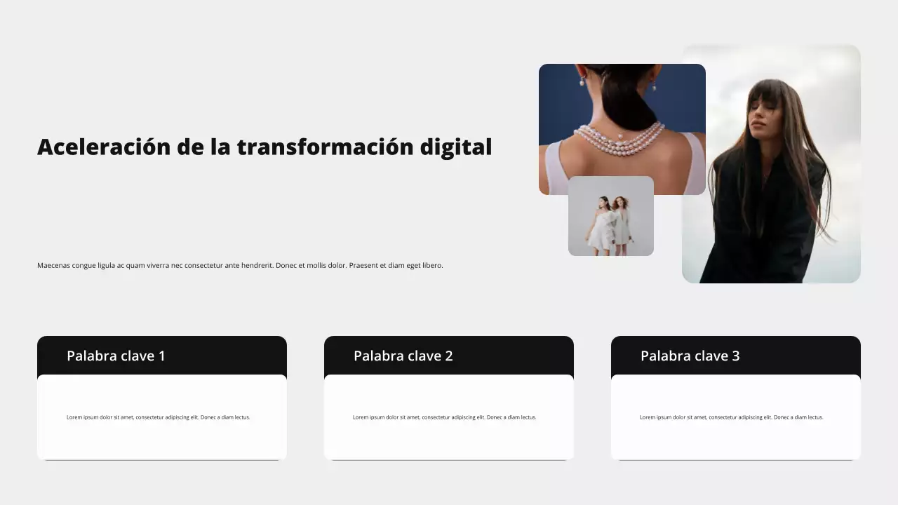 Presentación general del mercado moderno en tonos beige y negro audaz