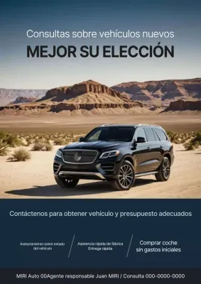 Promoción publicitaria de coches modernos negros