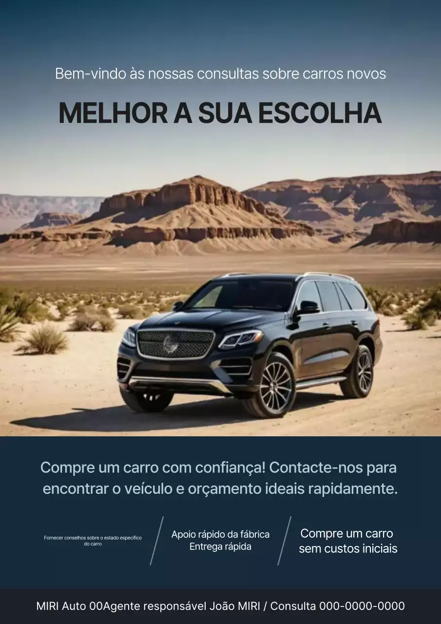 Promoção de propaganda de carro moderno preto