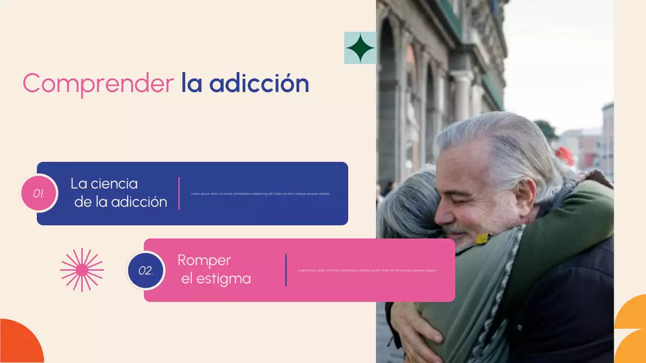 Presentación de promoción de salud y recuperación moderna en beige