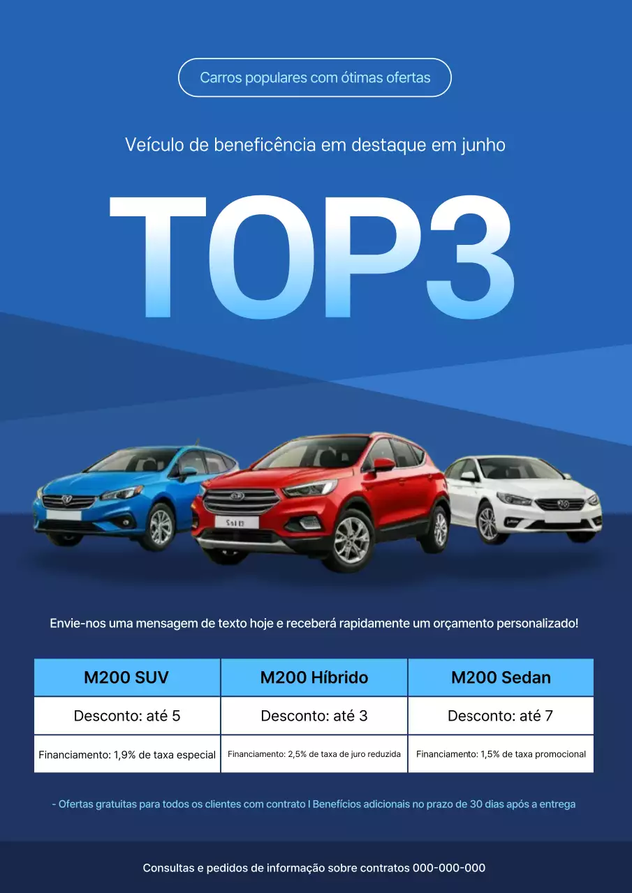 Promoção de Carro Moderno Azul