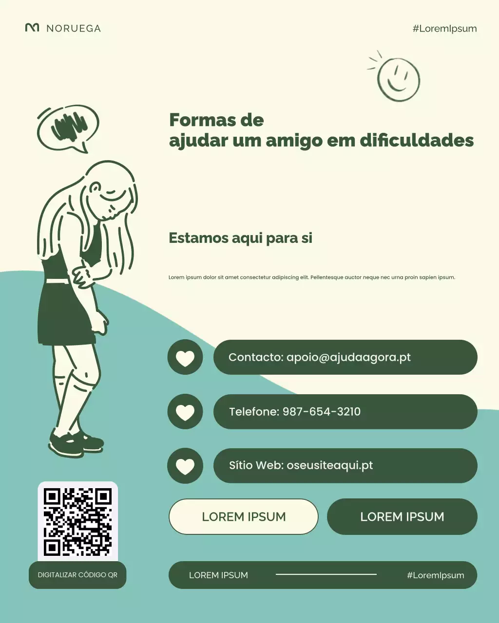 Postagem calma e moderna sobre abuso de substâncias no Instagram