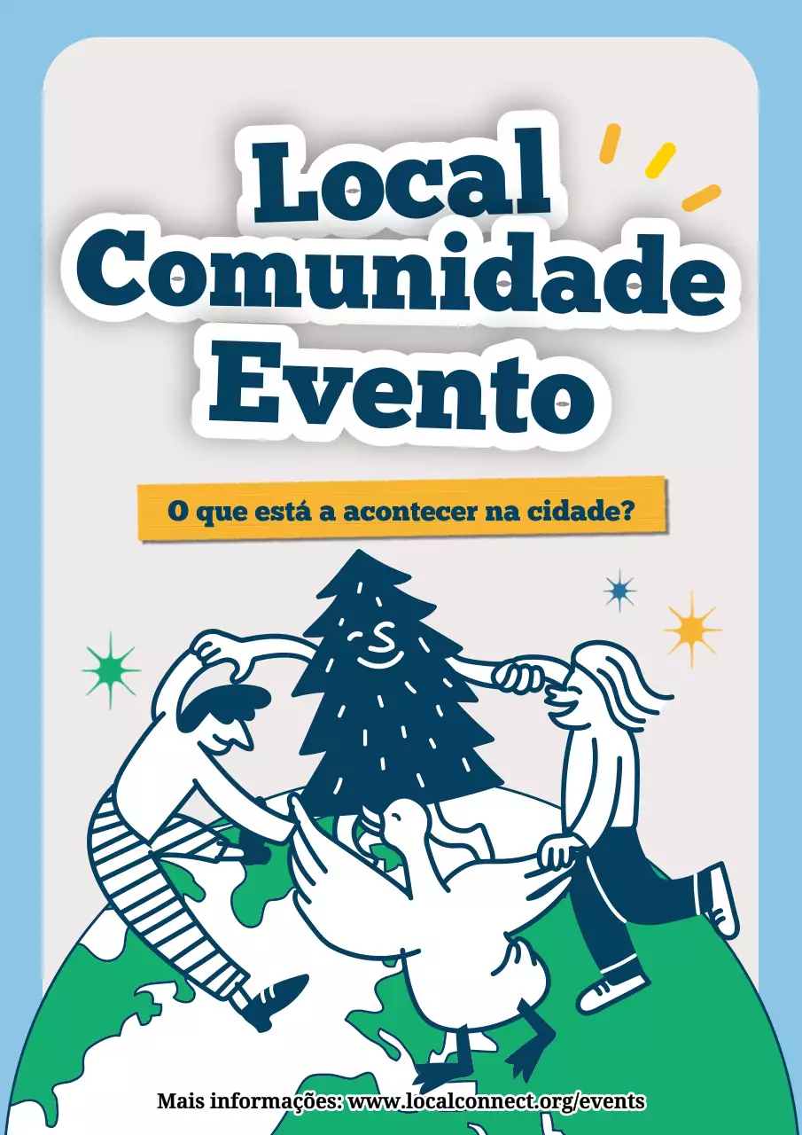 Cartaz de anúncio do evento comunitário Blue Playful