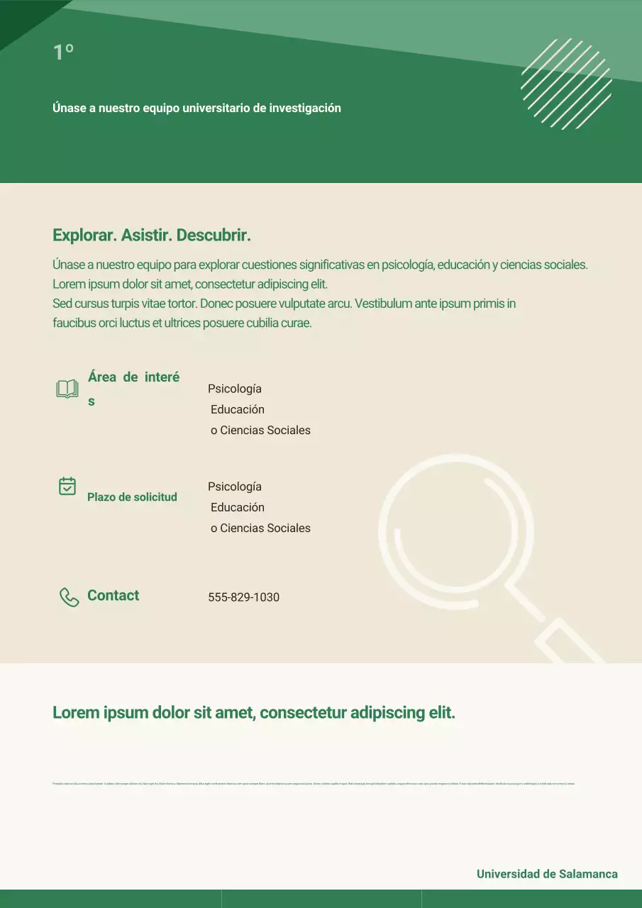 Cartel de reclutamiento de Educación Moderna Verde