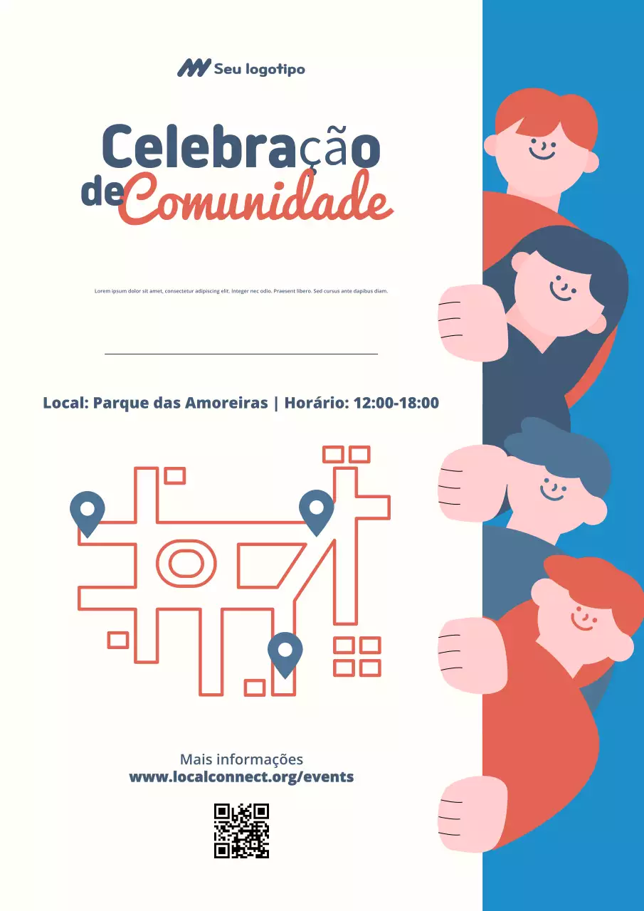 Cartaz de anúncio do evento da comunidade Blue Modern