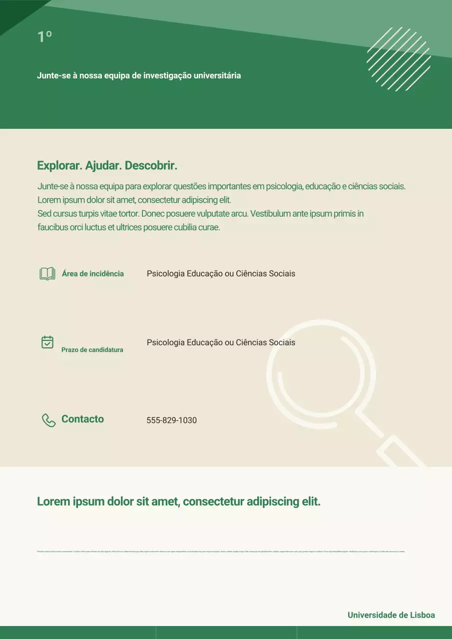 Cartaz de Recrutamento de Educação Moderna Verde