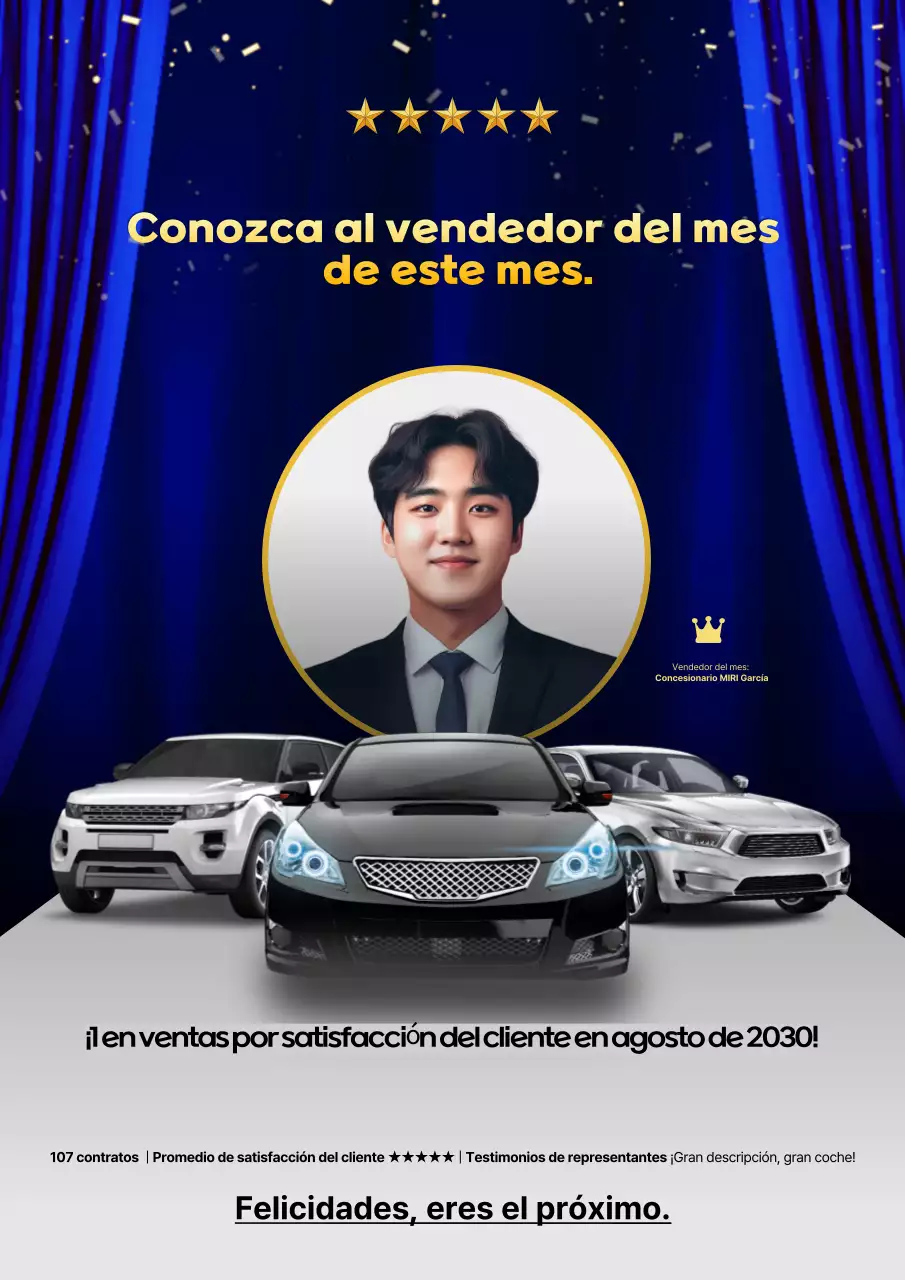 Presentamos el Auto del Mes con detalles en azul y amarillo