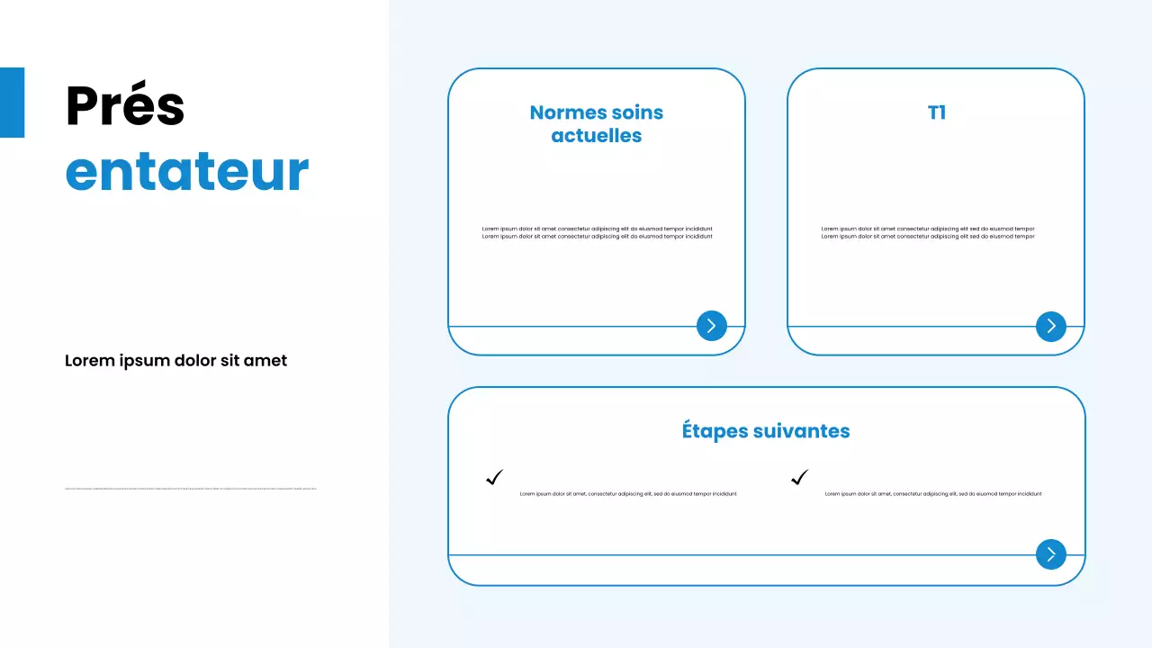 Présentation des tendances des soins de santé modernes en bleu