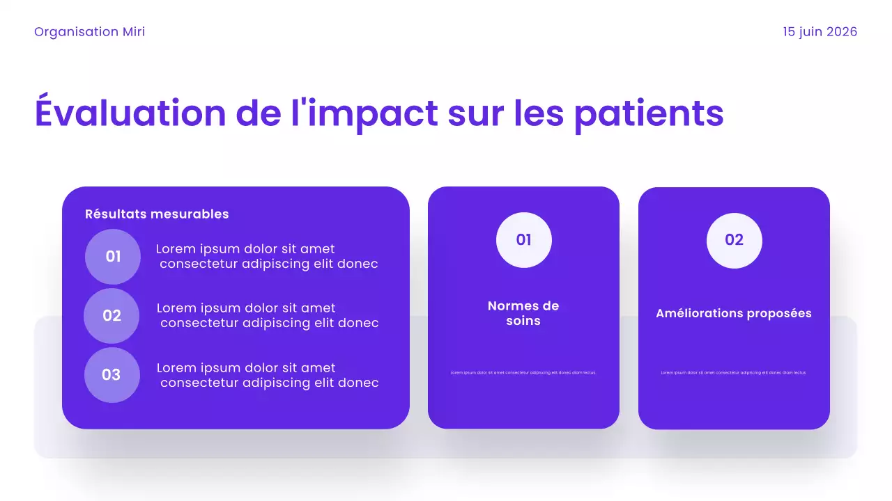 Présentation des soins de santé modernes en violet