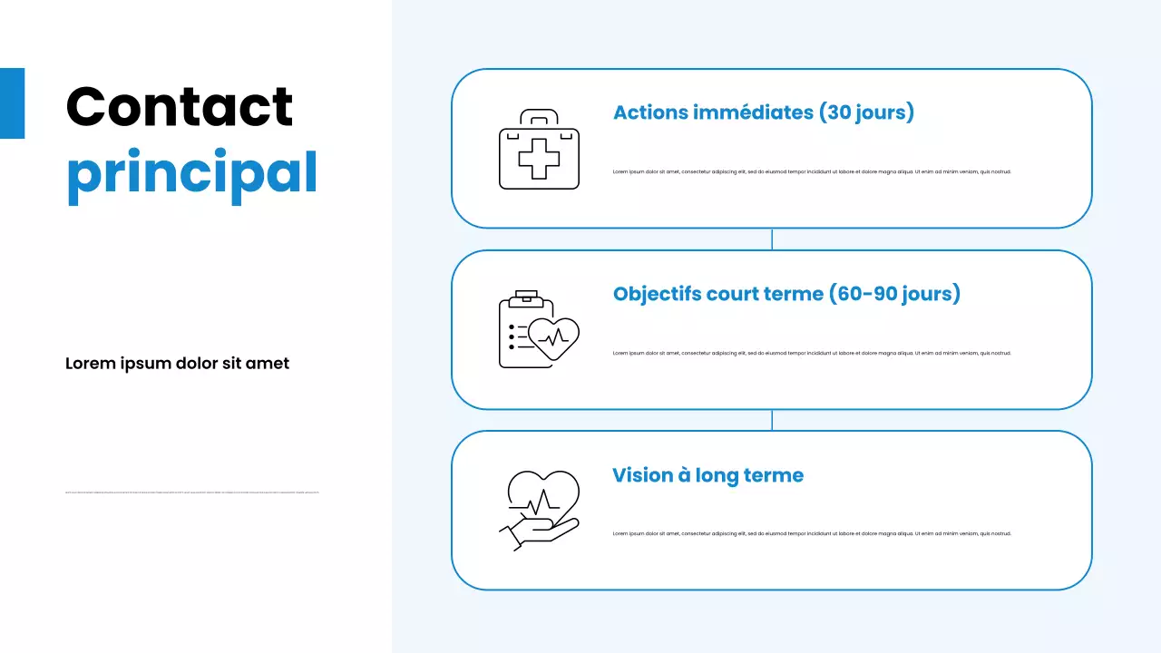 Présentation des tendances des soins de santé modernes en bleu