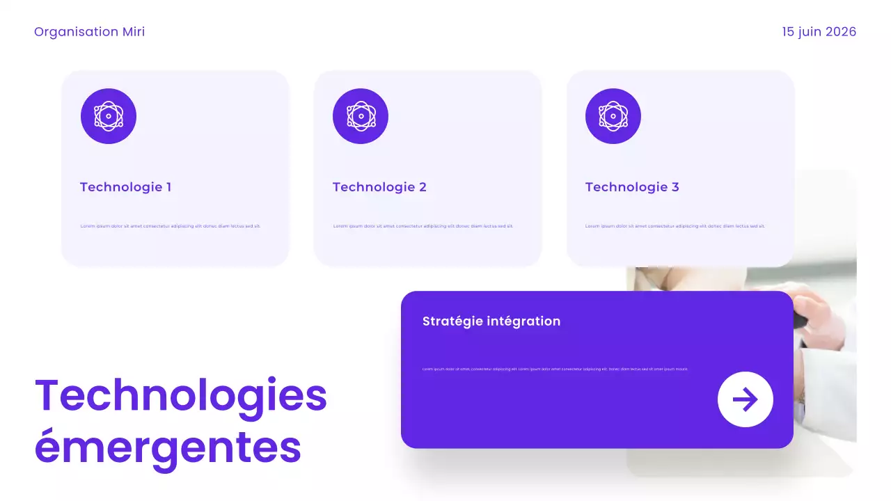 Présentation des soins de santé modernes en violet