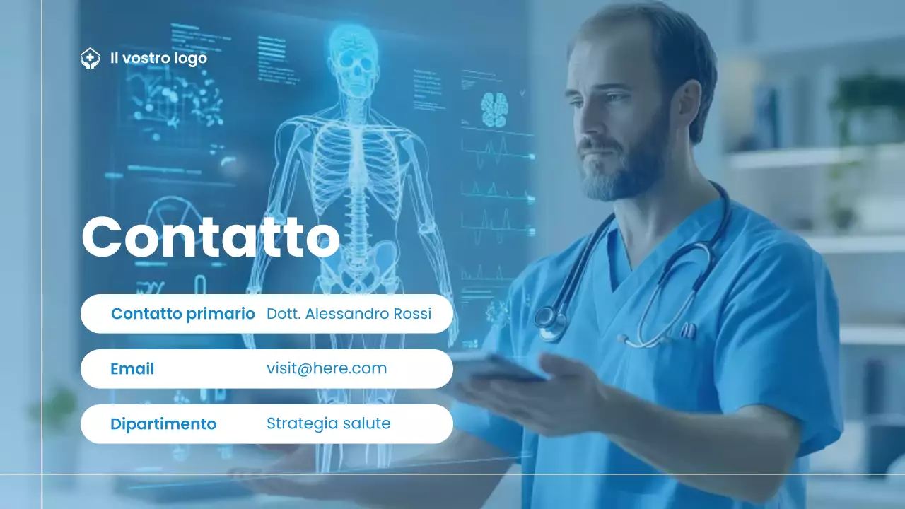 Presentazione delle tendenze sanitarie moderne blu