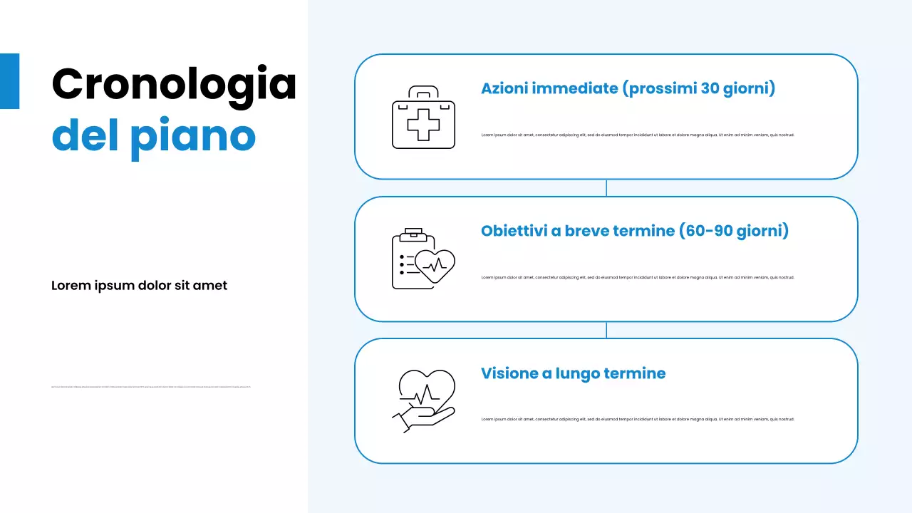 Presentazione delle tendenze sanitarie moderne blu