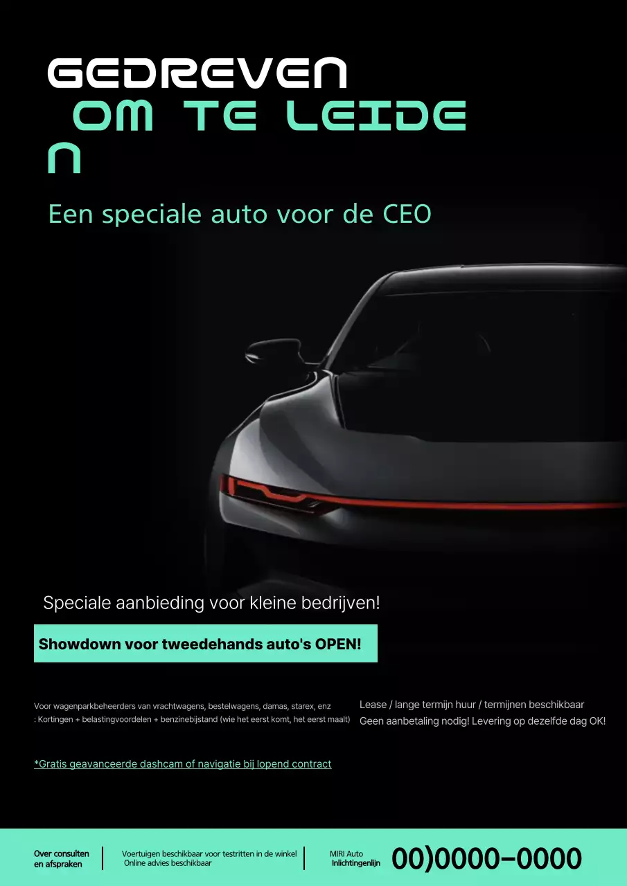 Luxe bedrijfswagen te koop in mint en zwart