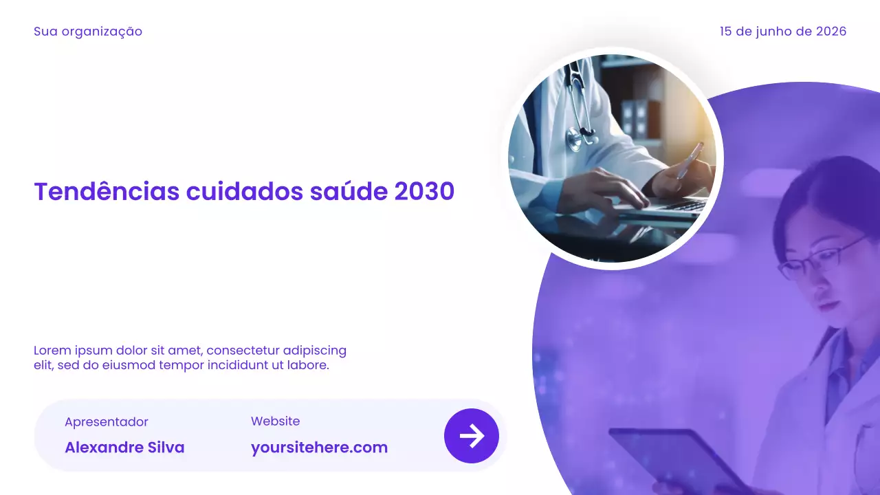 Apresentação de saúde moderna roxa