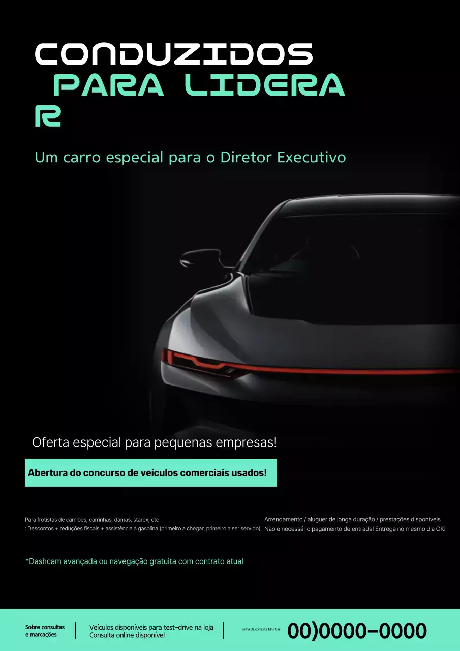 Carro comercial usado de luxo à venda em menta e preto