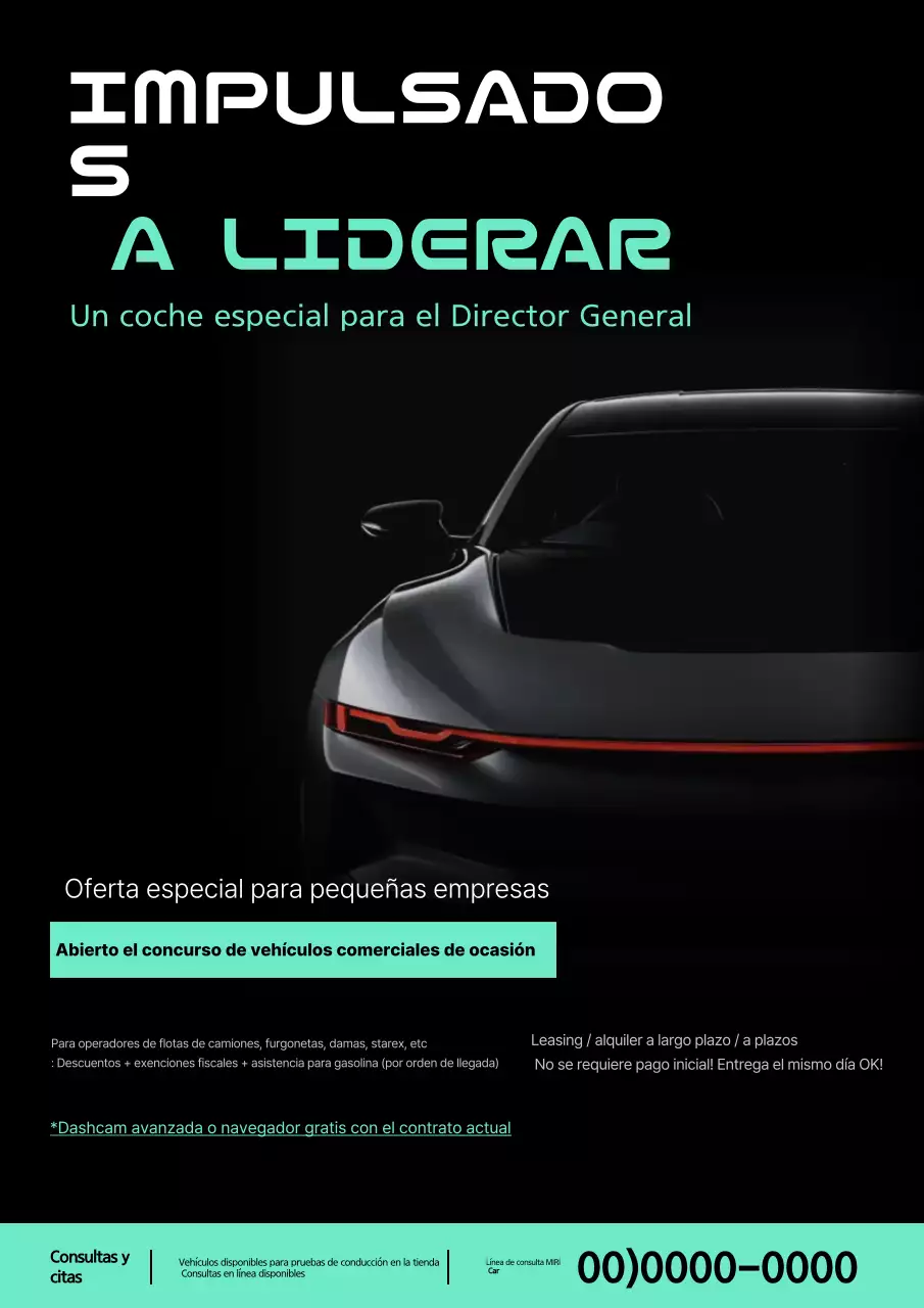 Lujoso coche comercial usado en venta en color menta y negro.