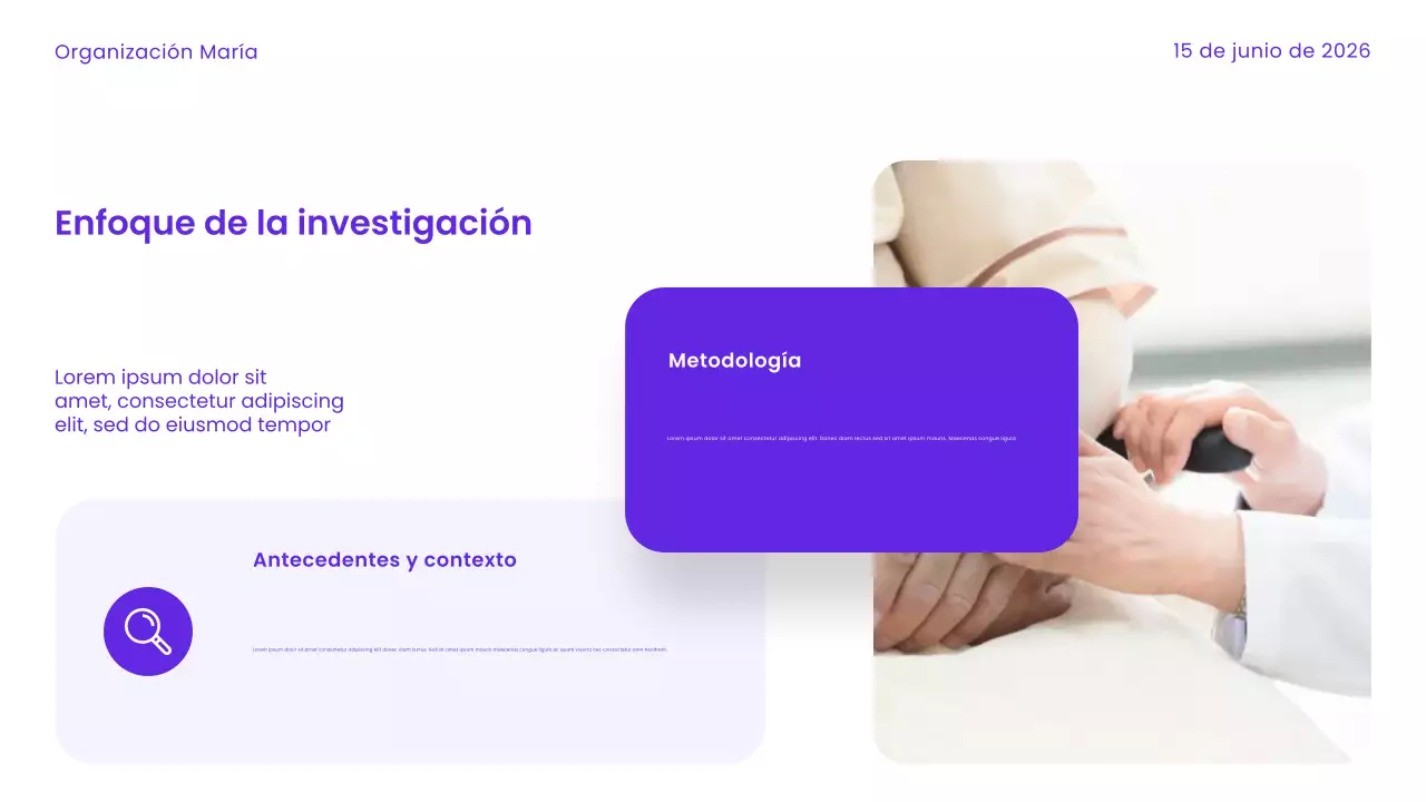 Presentación de atención médica moderna púrpura