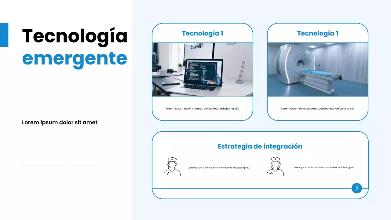 Presentación de tendencias de atención médica moderna en Blue