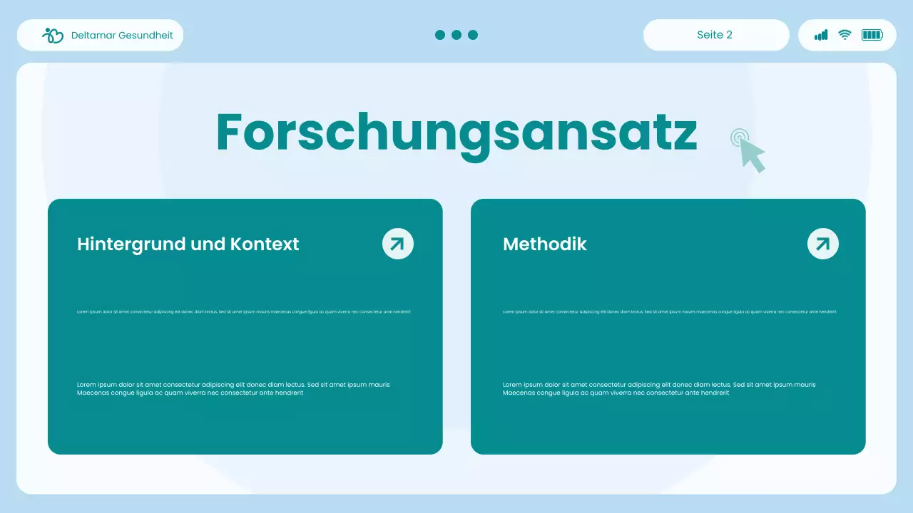 Präsentation des Blue and Green Modern UI und UX Healthcare Insights Report
