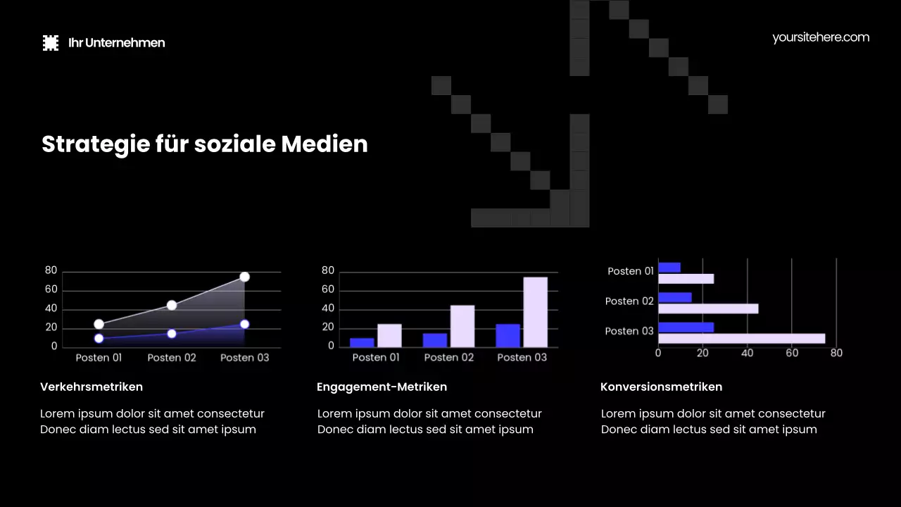 Schwarze moderne Marketing-Promotion-Präsentation