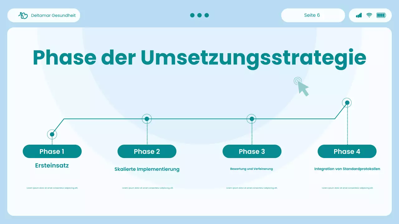 Präsentation des Blue and Green Modern UI und UX Healthcare Insights Report