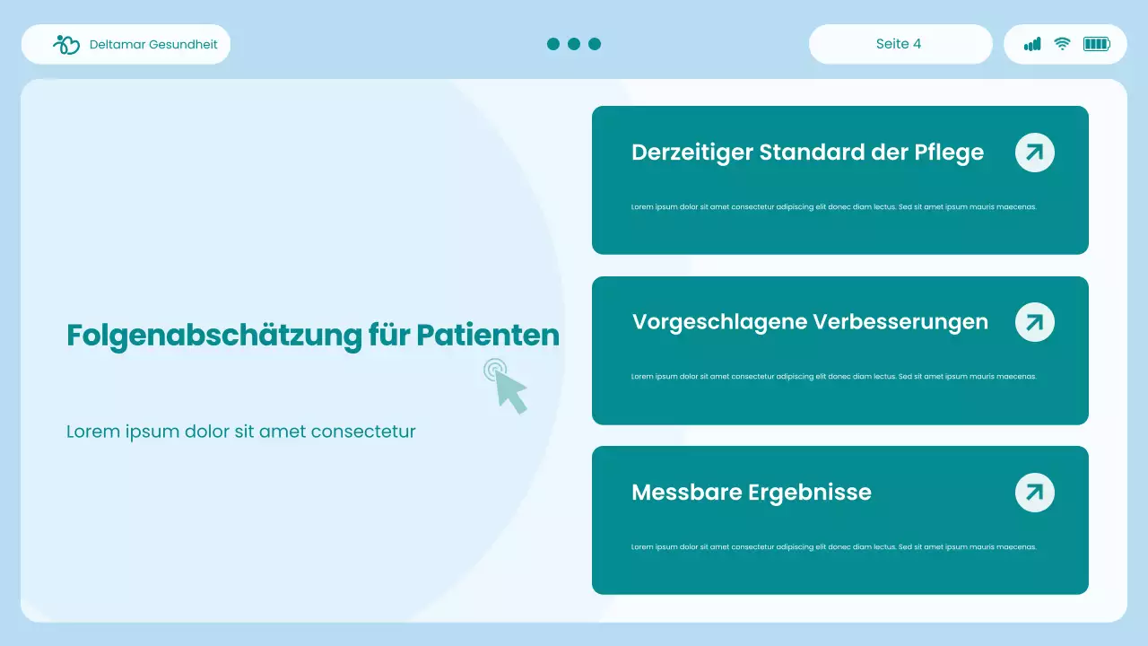 Präsentation des Blue and Green Modern UI und UX Healthcare Insights Report