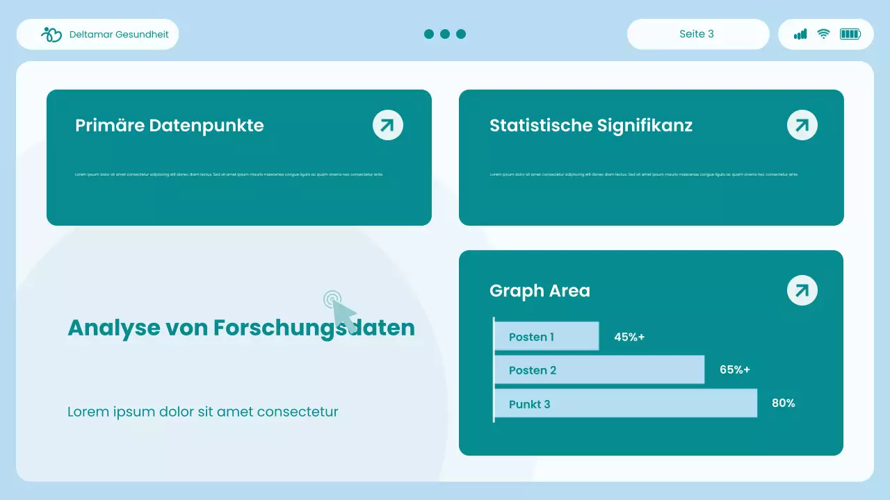 Präsentation des Blue and Green Modern UI und UX Healthcare Insights Report