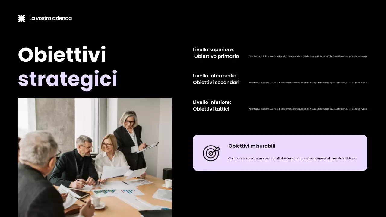 Presentazione promozionale del marketing moderno nero