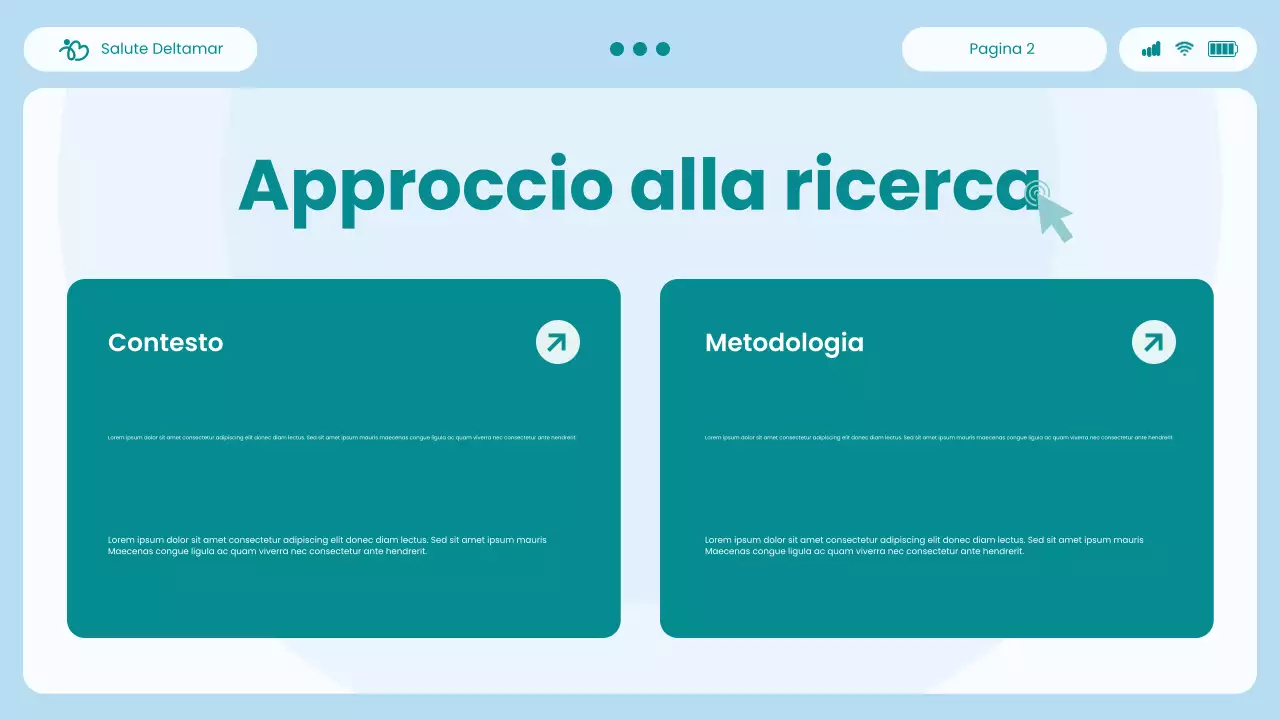 Presentazione del report "Blue and Green Modern UI and UX Healthcare Insights"