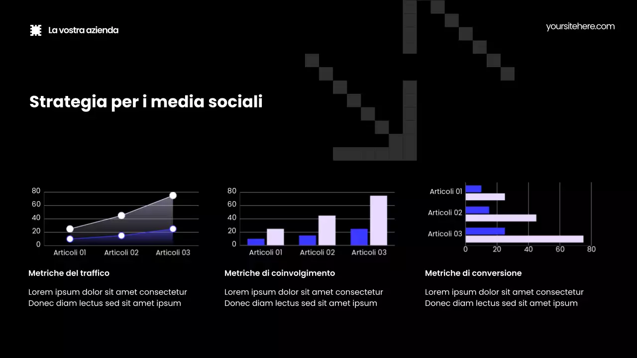 Presentazione promozionale del marketing moderno nero