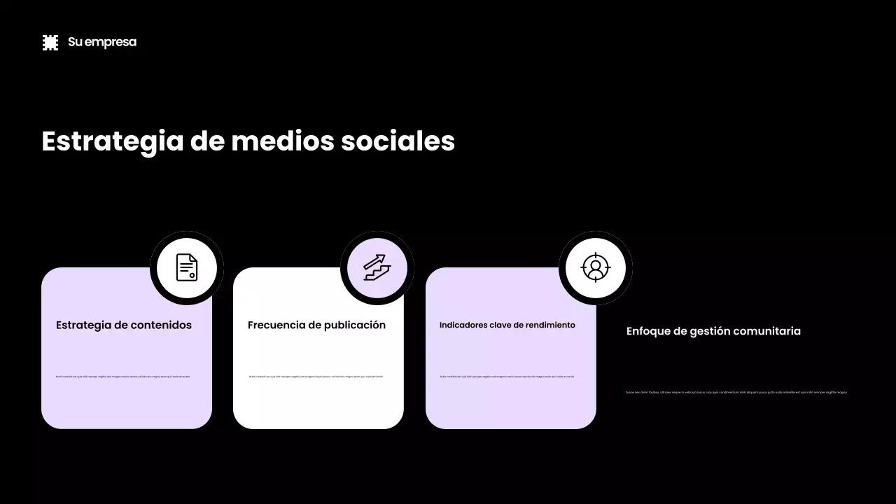 Presentación de promoción de marketing moderno negro