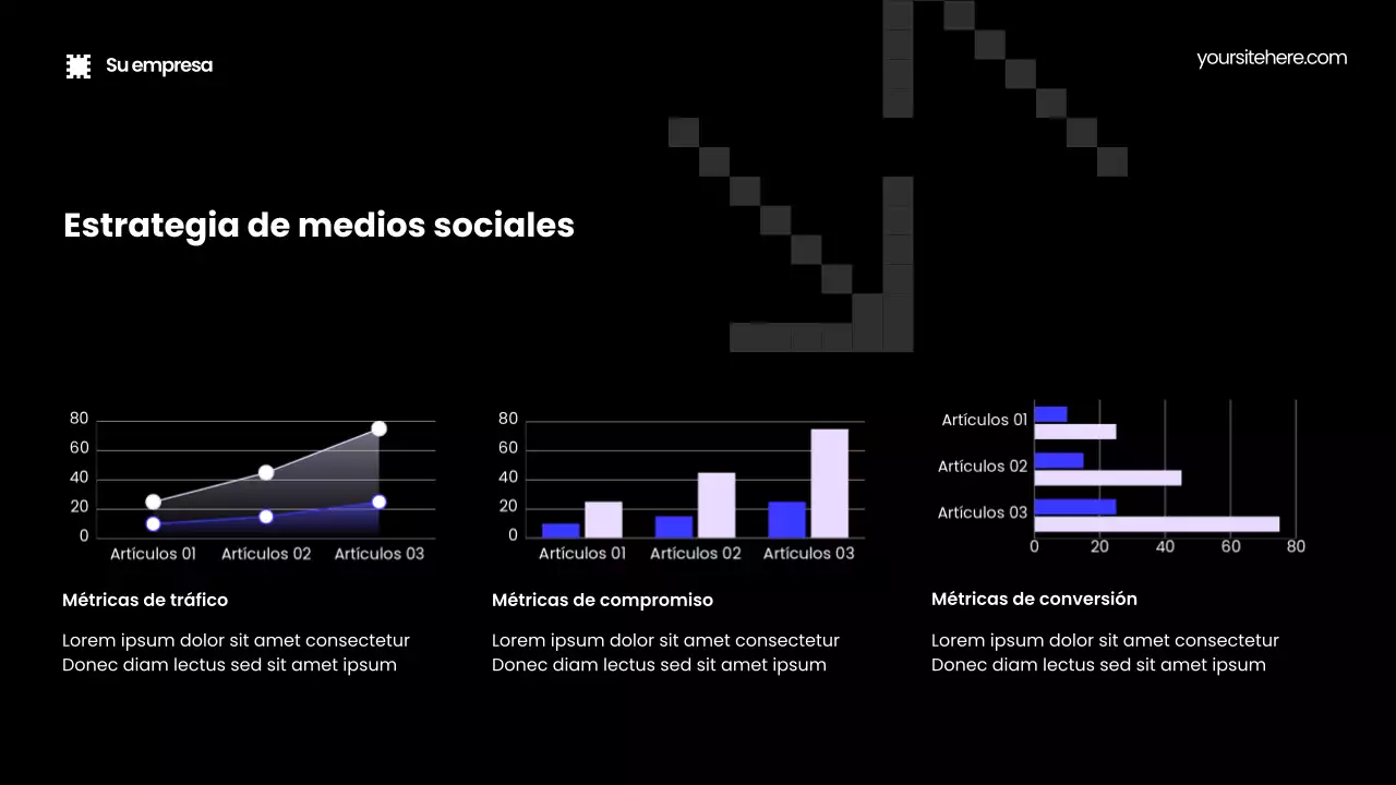 Presentación de promoción de marketing moderno negro